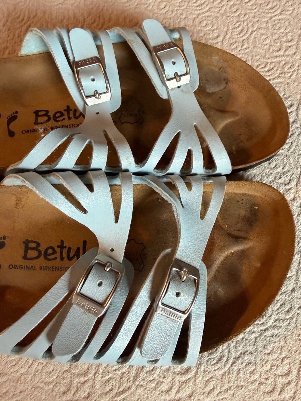 Betula by Birkenstock Sandals Womens 38 W 7 Granada Slide Blue Slip On - Picture 3 of 6